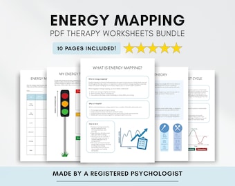 Energy Mapping Therapy Worksheets: Spoon Theory, Boom & Bust Cycle (PDF Digital Download)