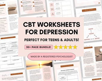 Arbeitsblätter-Paket zur kognitiven Verhaltenstherapie bei Depressionen für Erwachsene und Jugendliche (PDF-Download)