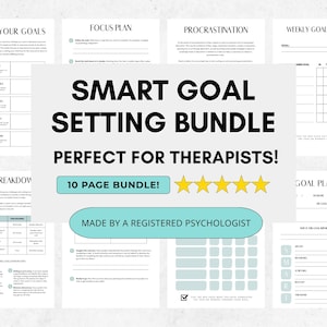 Bundel SMART-werkbladen voor doelen stellen met doelenplanner en -tracker (afdrukbare/invulbare pdf)