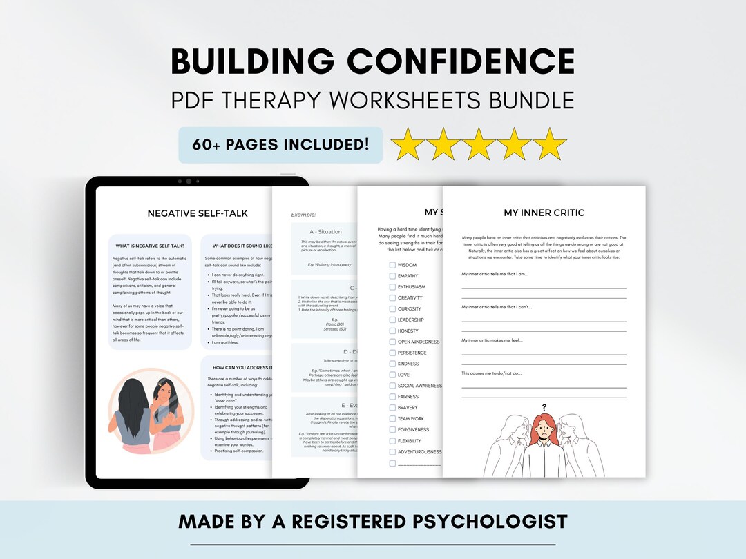 Confidence Building Worksheets for Improving Self-esteem & Self ...