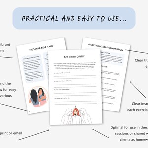 Inner Critic Negative Self Talk Healing Therapy Worksheets