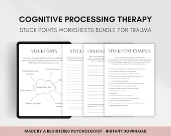 Cognitive Processing Therapy Worksheets for Adults, Managing Triggers and Overcoming Trauma Symptoms and PTSD, CBT Therapist Resource