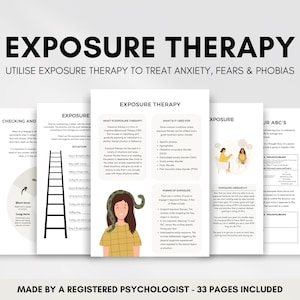 Werkbladen exposuretherapie en responspreventie voor angst- en angstbeheersing, fobieën overwinnen, informatie voor therapeuten met graduele exposure