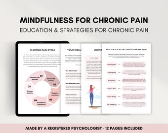 Chronic Pain Tracker Worksheets for Mindfulness and Coping Skills, Mindfulness for Adults and Teens, Managing Pain and Chronic Illness Tool