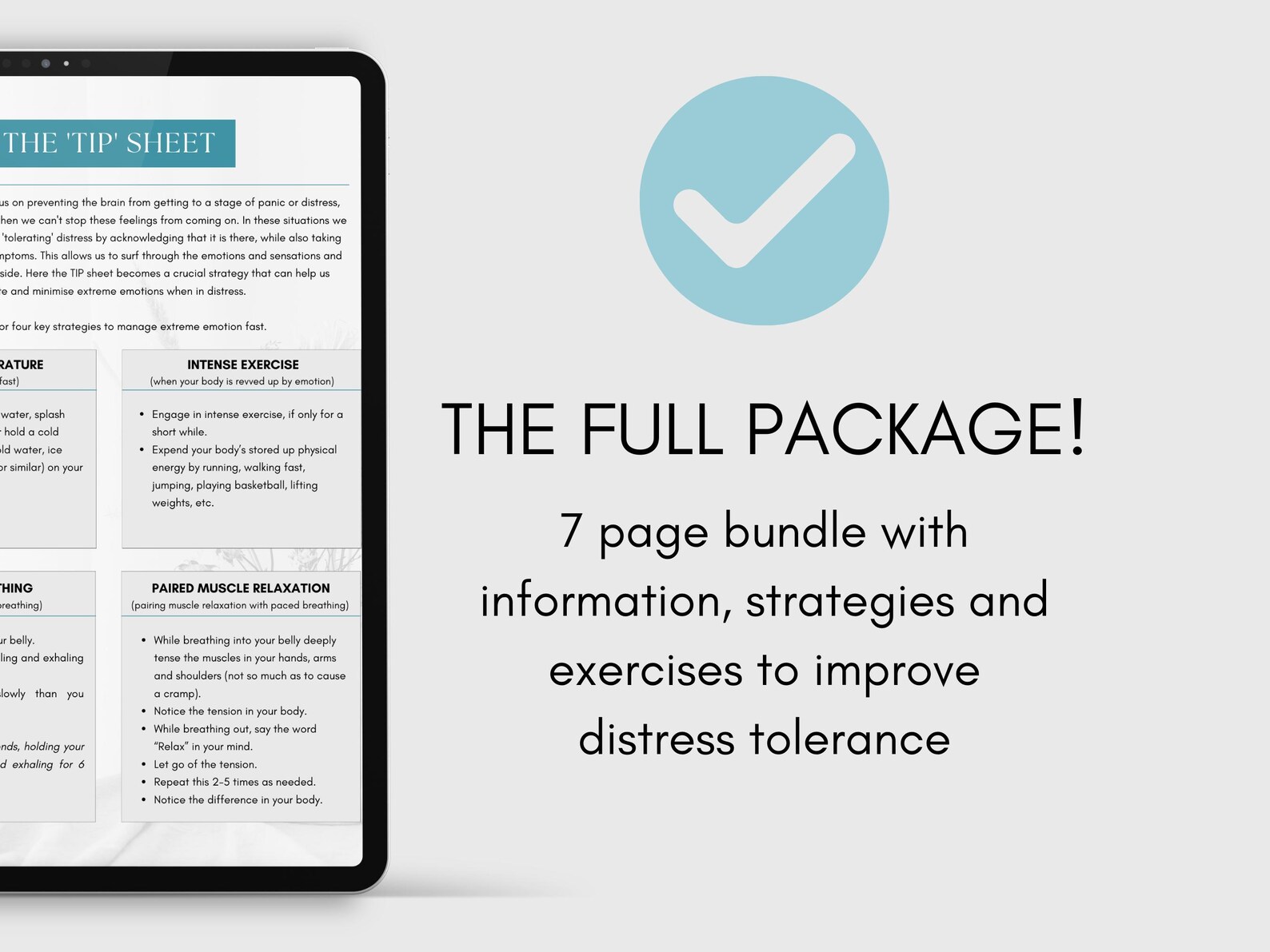 DBT Distress Tolerance Worksheets Bundle for Mental Health (PDF Digital ...