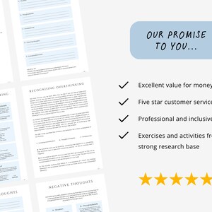 Anxiety Journal and Worksheets for Overthinking and Negative Thoughts
