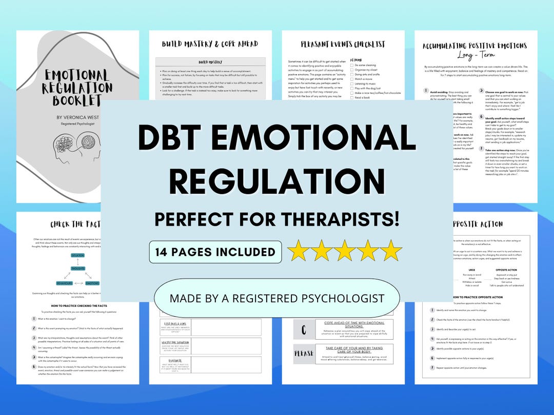 DBT Emotional Regulation Worksheets Bundle: Teen Mental Health (PDF ...