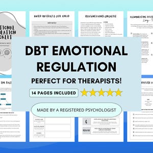 DBT Emotional Regulation Worksheets Bundle: Teen Mental Health (PDF Digital Download)