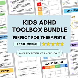 Kids ADHD Toolbox with Executive Functioning Skills Worksheets (PDF Digital Download)