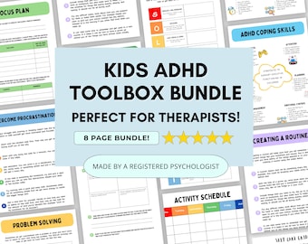 Kids ADHD Toolbox with Executive Functioning Skills Worksheets (PDF Digital Download)