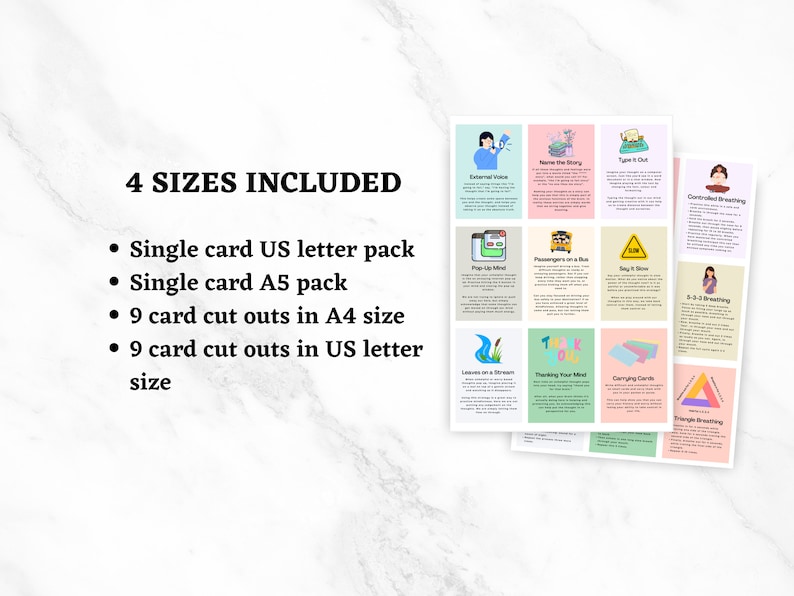 Teen Anxiety Coping Skills Cards