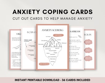 Anxiety Coping Cards, Coping Skills Flash Cards, Anxiety Therapist Resources, Anxiety Management for Adults, Mental Health for Teens