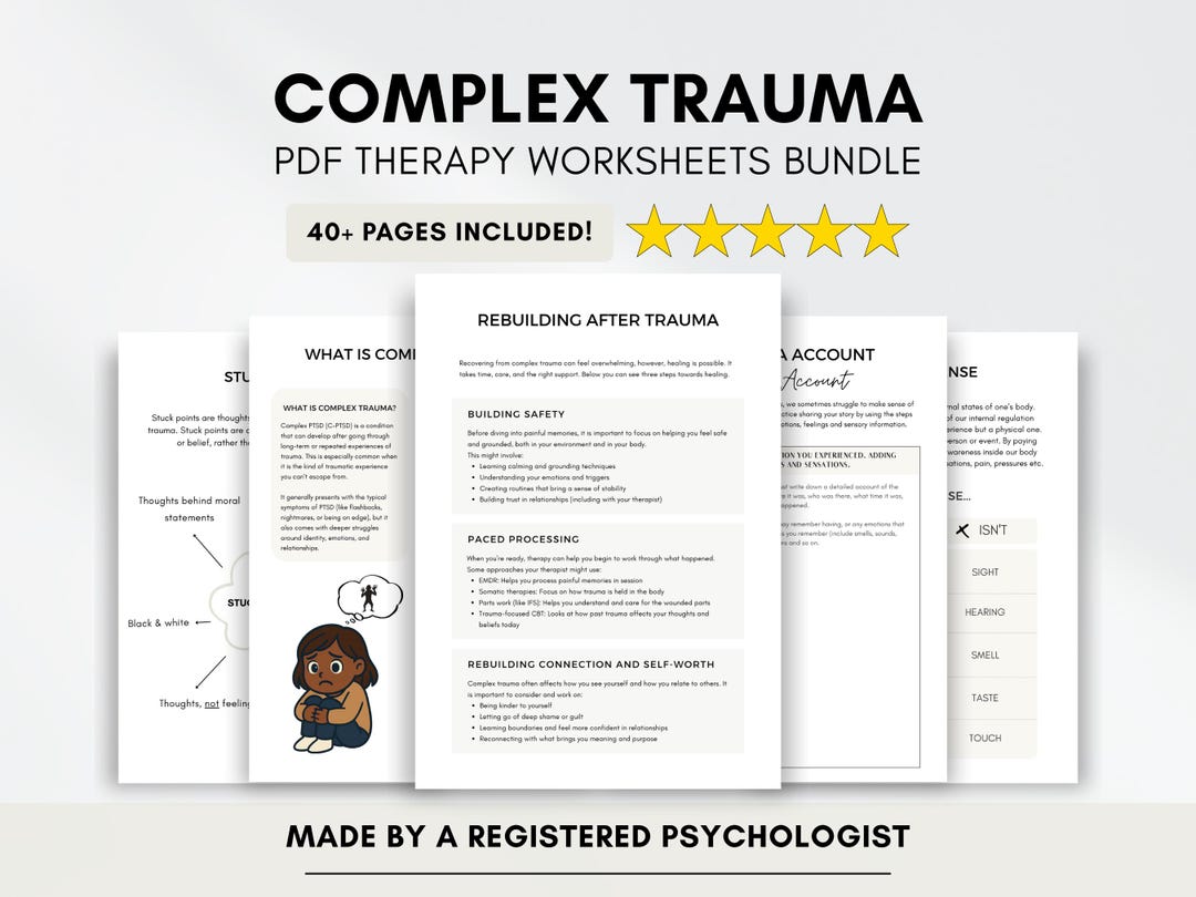 Complex Trauma Worksheets With Stress Cycle and CPTSD Symptoms (PDF ...