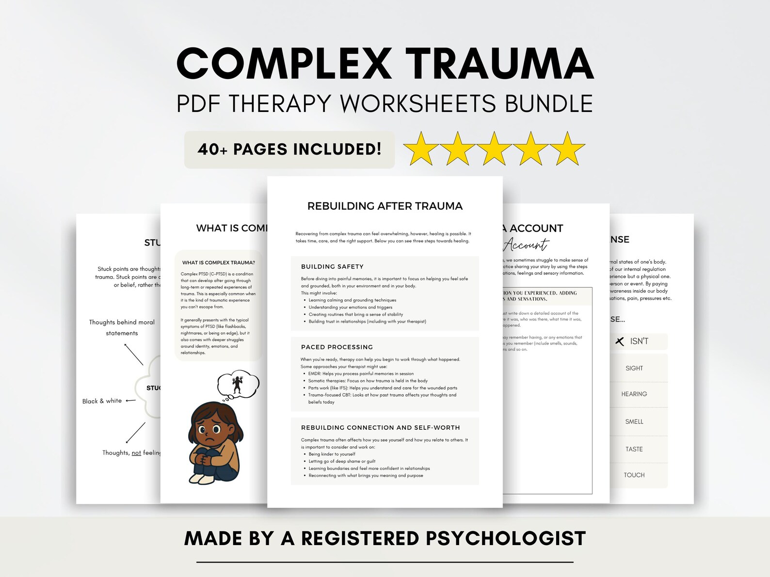 Complex Trauma Worksheets With Stress Cycle and CPTSD Symptoms (PDF ...