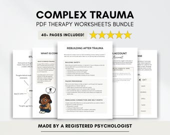 Complex Trauma Worksheets with Stress Cycle and CPTSD Symptoms (PDF Digital Download)