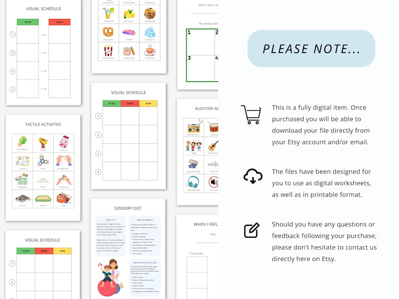 Sensory Diet Therapy Toolbox with Visual Schedules