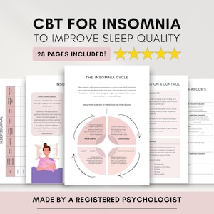 CBT Insomnia Worksheets: Sleep Hygiene Journal (Printable/Fillable)