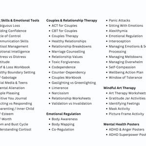 Mental Health Worksheets Whole Shop Bundle