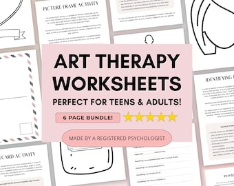 Art Therapy Worksheets Bundle: Counselor & Psychologist Tools (PDF Digital Download)