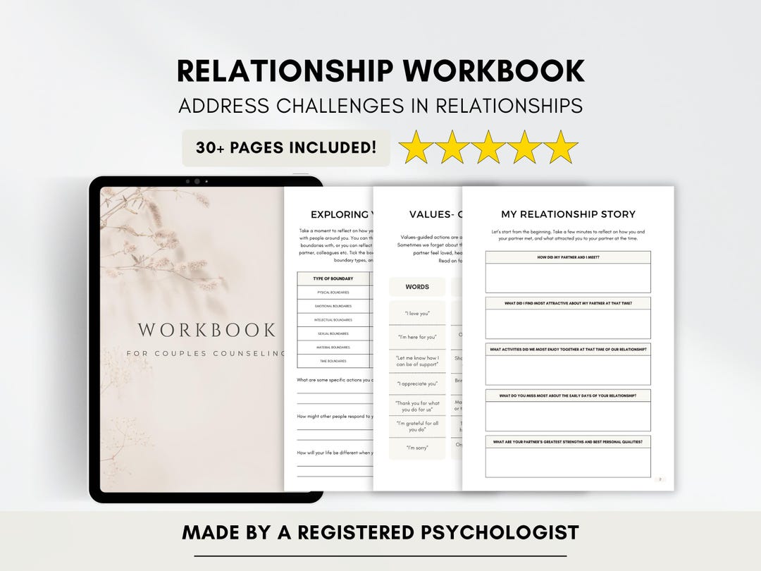 Relationship Workbook With Healthy Communication & Couples Therapy ...