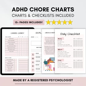 ADHD Chore Chart & Checklist Bundle: Goal Planning Worksheets (PDF Digital Download)