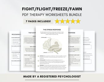 Fight Flight Freeze Rehkitz Arbeitsblätter: Traumatherapie Handout (PDF Digital Download)