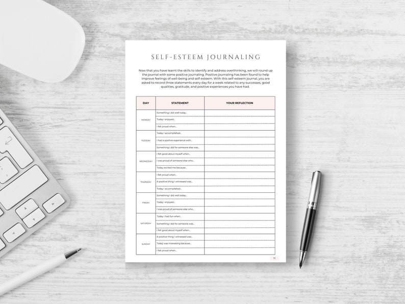 Overthinking Journal for Stress Management