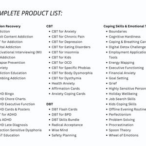 Mental Health Worksheets Whole Shop Bundle