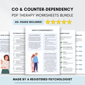 Codependency & Counter-Dependency Worksheets: Therapist Resource (PDF Digital Download)