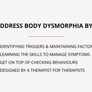 CBT for Body Dysmorphia Worksheets