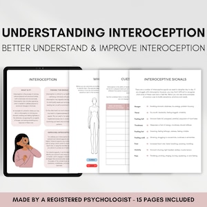 Interoception Worksheets to Better Understand Physical and Emotional Signals, Emotional Regulation, Feelings and Emotions and Anxiety Coping