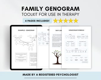 Boîte à outils pour modèles de génogrammes familiaux : feuilles de travail sur la thérapie (téléchargement numérique PDF)