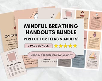 Mindful Breathing Exercise Cards for Teens & Adults (PDF Digital Download)