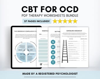 OCD Worksheets Bundle: CBT Workbook for Adults (Digital Fillable)