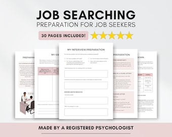 Job Search Worksheets Bundle: Resume, Interview Prep (Printable & Fillable)