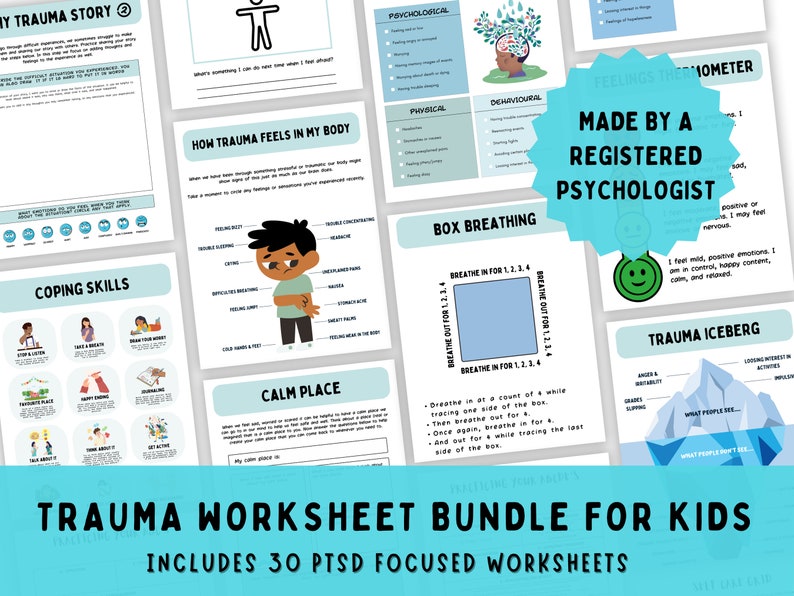 PTSD Worksheets for Kids Kids Trauma Therapy Cards & PTSD - Etsy
