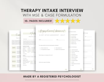 Vragenlijst therapie-intake, informatie voor nieuwe cliënt biopsychosociale beoordeling therapeut