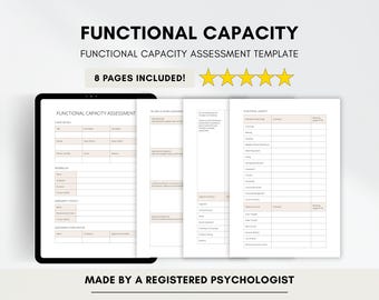 Functional Capacity Therapy Assessment and Report Template (PDF Digital Download)