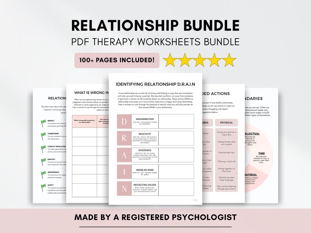 Couples Therapy Worksheets: Relationship Counseling Mega Bundle (PDF ...