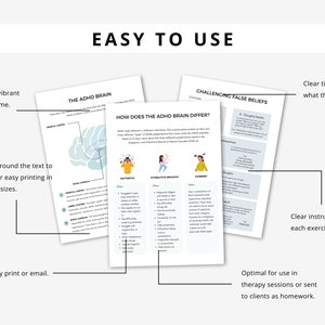 ADHD Late Diagnosis Therapy Worksheets for Adults