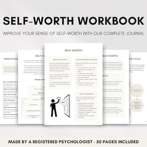 Self-Worth Workbook for Building Self-Confidence and Self-Esteem, Setting Healthy Boundaries While Reducing Self Sabotage & Overthinking