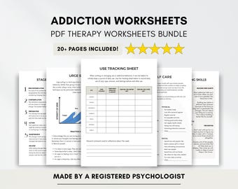 Addiction Therapy Worksheets: CBT Relapse Prevention (PDF Printable/Fillable)