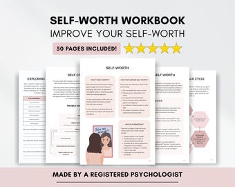 Self-Worth Workbook to Improve Self-Esteem, Recognise Overthinking & Set Healthy Boundaries