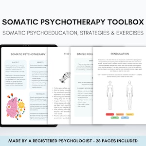 Somatische psychotherapie Toolbox-bundel voor therapeut of therapeut voor somatische therapie, stressrespons, aarding en somatische oefeningen