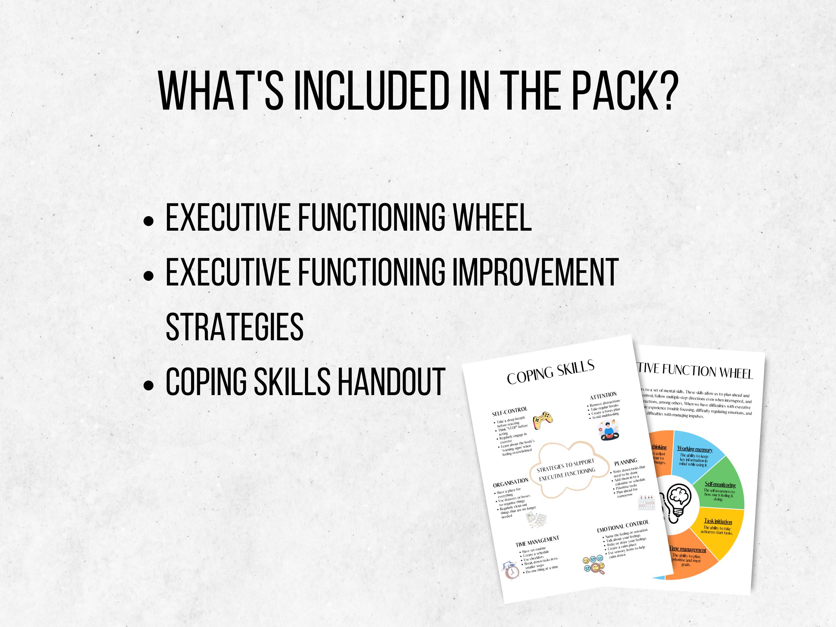 Executive Function & Coping Skills Handouts for Teens and Adults (PDF ...