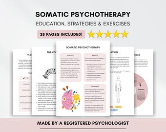 Somatische Therapie Arbeitsblätter: Bewältigungsfertigkeiten & Erdungstechniken (PDF Digital Download)