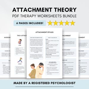 Attachment Styles Worksheet Bundle: Therapist Resource (Printable & Fillable)