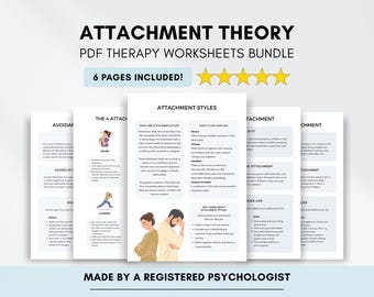 Attachment Styles Worksheet Bundle: Therapist Resource (Printable & Fillable)