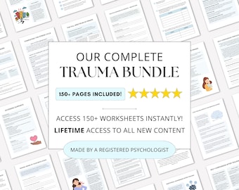 Trauma Worksheets Complete Bundle: PTSD Therapist Resource for Adults & Kids (PDF Digital Download)