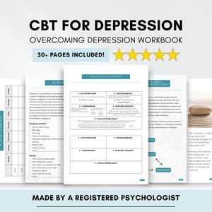 CBT Workbook Bundle for Overcoming and Managing Depressive Symptoms